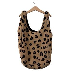 Hansel from Basel cheetah leopard animal print knit shoppers tote bag